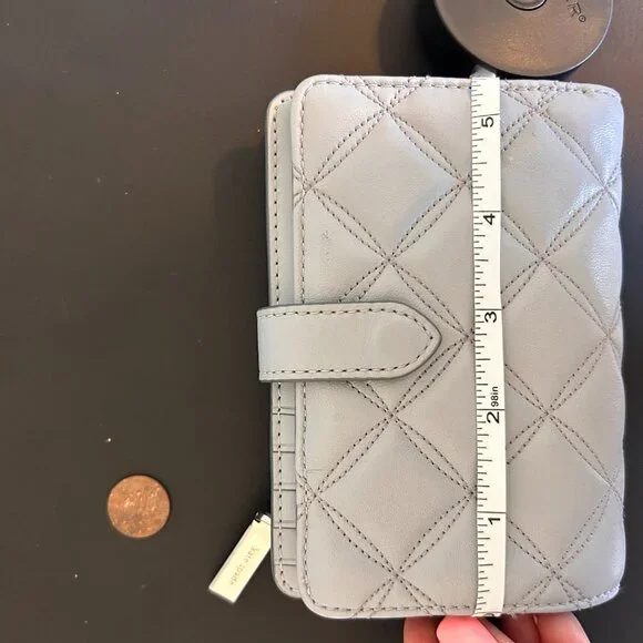 NEW Kate Spade Gray Quilted Leather Purse with Matching Wallet - Picture 14 of 15
